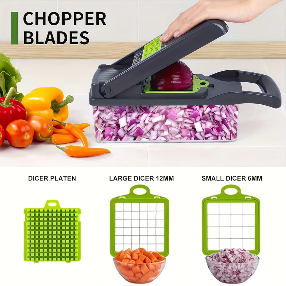 14 in 1 Multifunctional Vegetable Chopper Onion Chopper Handle Food Grate Food Chopper Kitchen Vegetable Slicer Dicer... - Image 3
