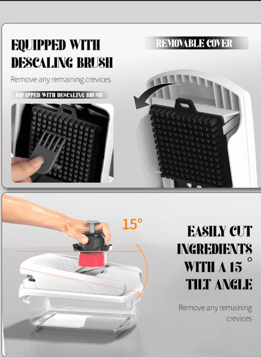 CYYI 15-in-1 Vegetable Chopper with Container, Kitchen Mandoline Slicer, Grater, Cheese Shredder, Onion Chopper, Frui... - Image 6