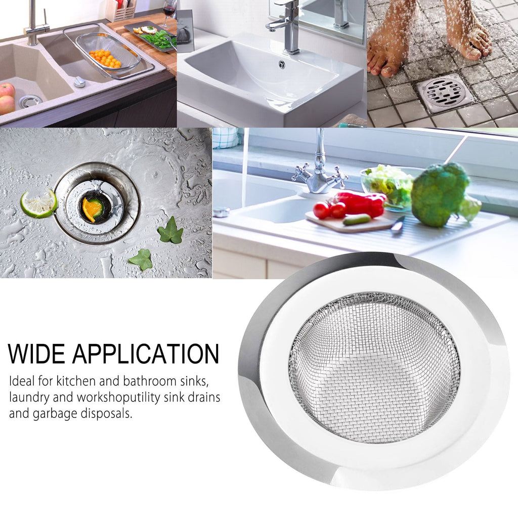 LotFancy 2 Kitchen Sink Strainer, 4.5 in Stainless Steel Mesh Drain Strainer, Silver - Image 6