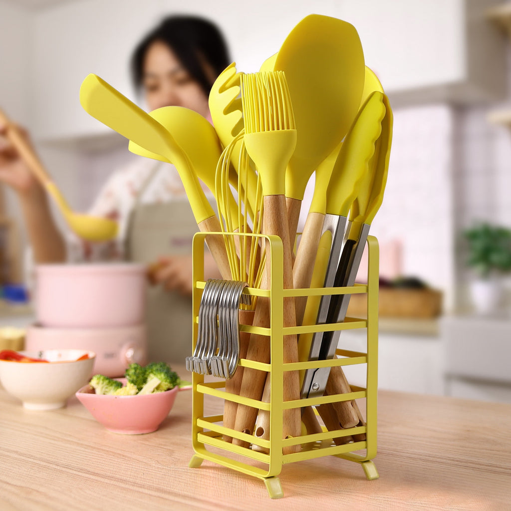 Hecef 32 PCS Silicone Cooking Utensils Set, 446°F Heat Resistant Turner Tongs,Spatula,Spoon,Brush,Whisk - Image 5