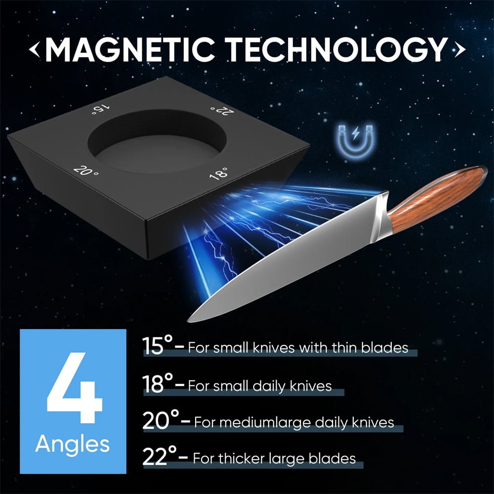 Rolling Knife Sharpener System Kit,4-Angle Tumbler Double Diamond 400 1000 Discs Sharpening Stone for Kitchen Knives - Image 3
