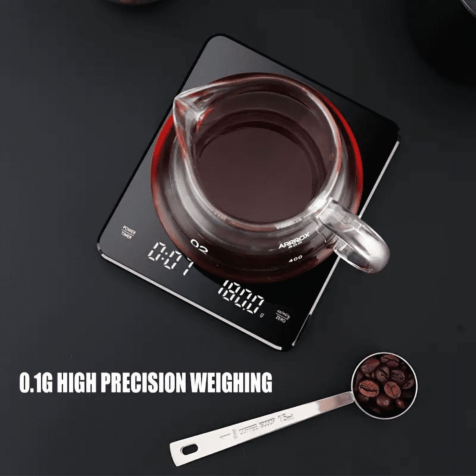 Digital Coffee Scale with Timer LED Screen Espresso USB 3kg Max.Weighing 0.1g High Precision Measures in Oz/ml/g Kitc... - Image 2