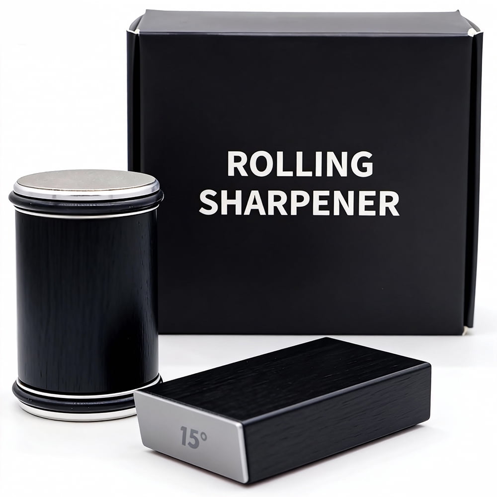 Tumbler Knife Sharpener Rolling Diamond Sharpening Stone #1000/#400 Sharpener Kit Kitchen Knives 15 and 20 Degrees - Image 4