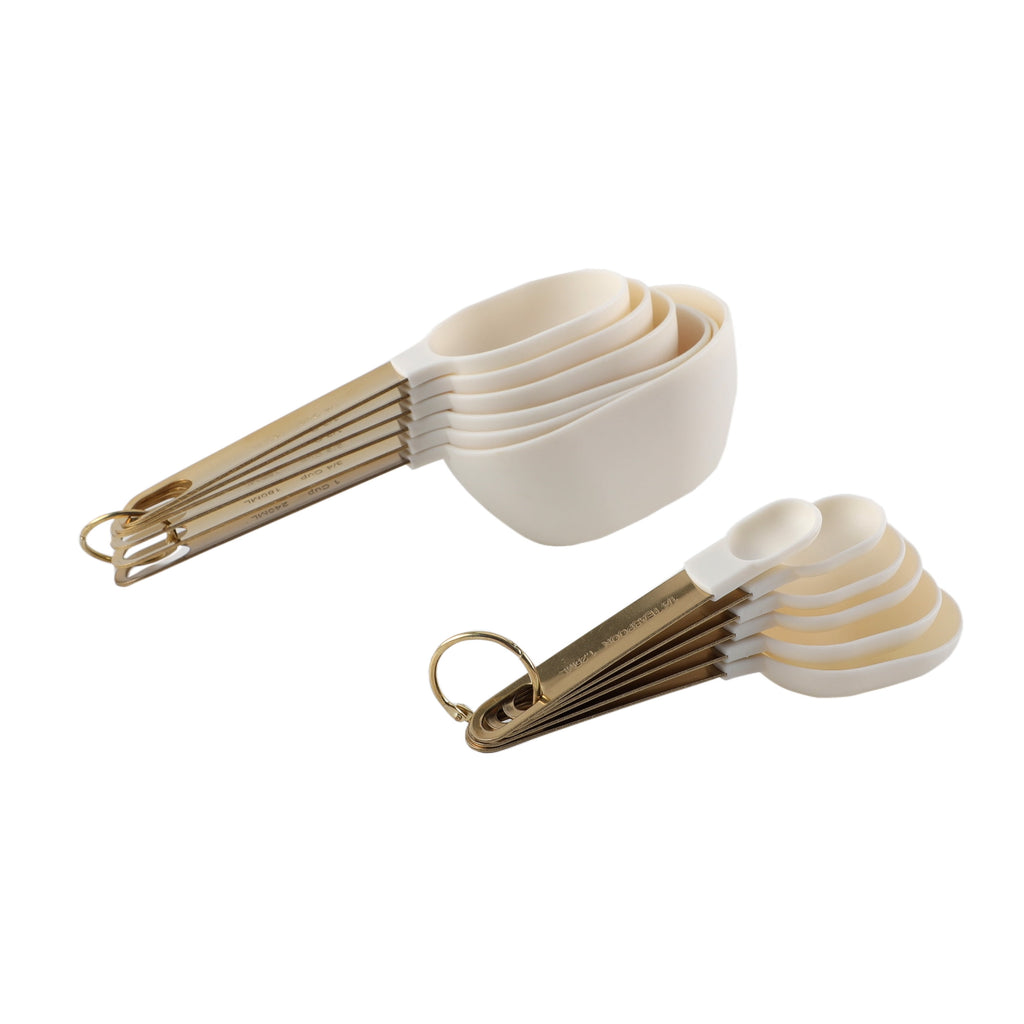 12-Piece Measuring Cup & Spoon Combo Set, Essential Kitchen Utensils, Dishwasher Safe, White - Image 2