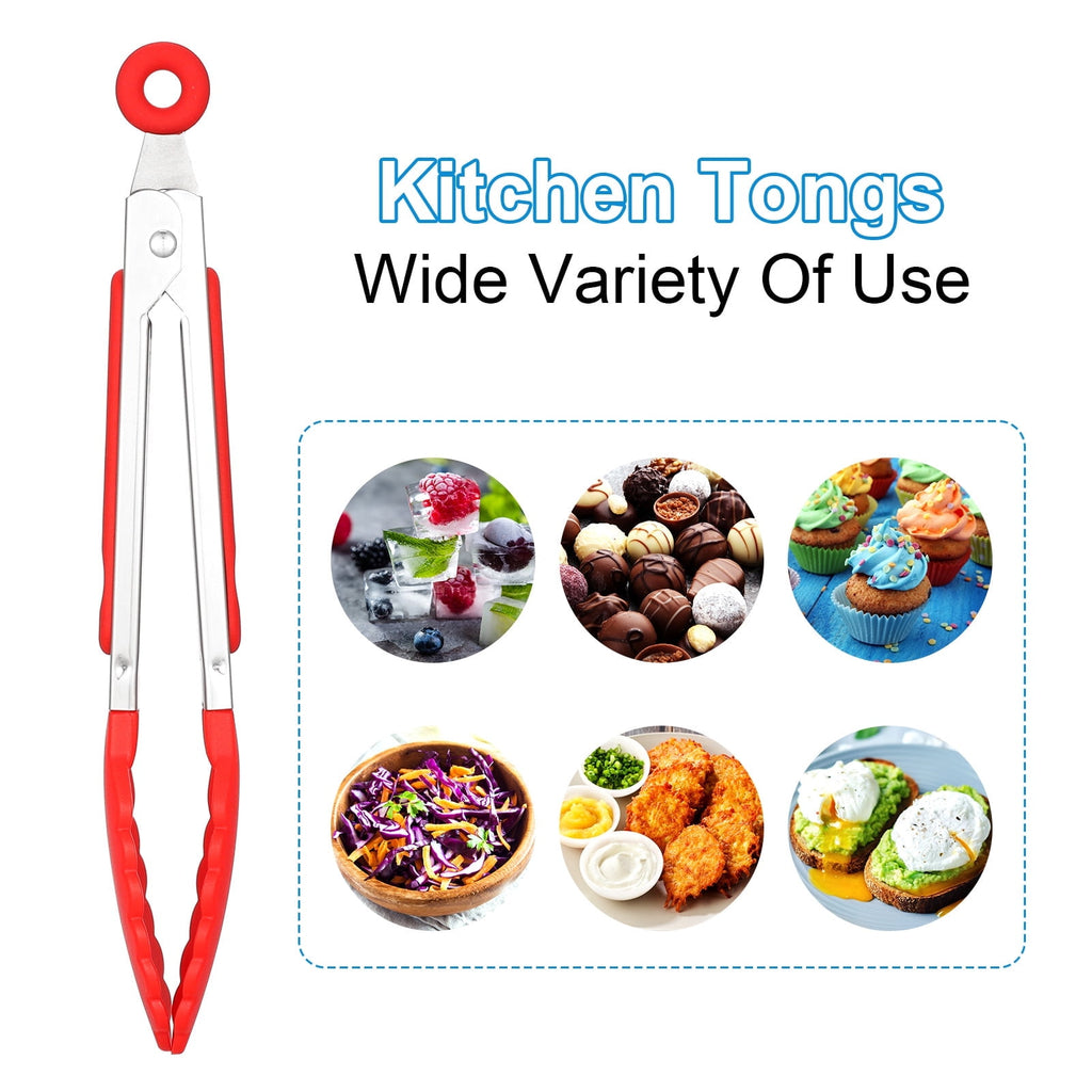 GMZW 6 Pcs Mini Silicone Tongs, 7 Inch Small Serving Kitchen Tongs, with Silicone Tips Christmas Party, Supplies for ... - Image 4