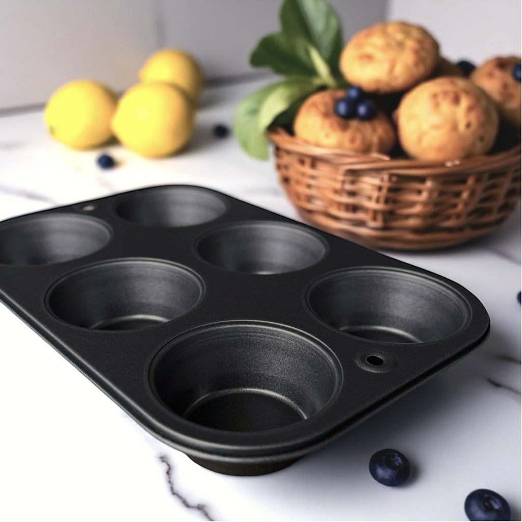 Mainstays 6-Cup Nonstick Steel Muffin Pan, 2.9" Cup, Gray, 1 Count - Image 5
