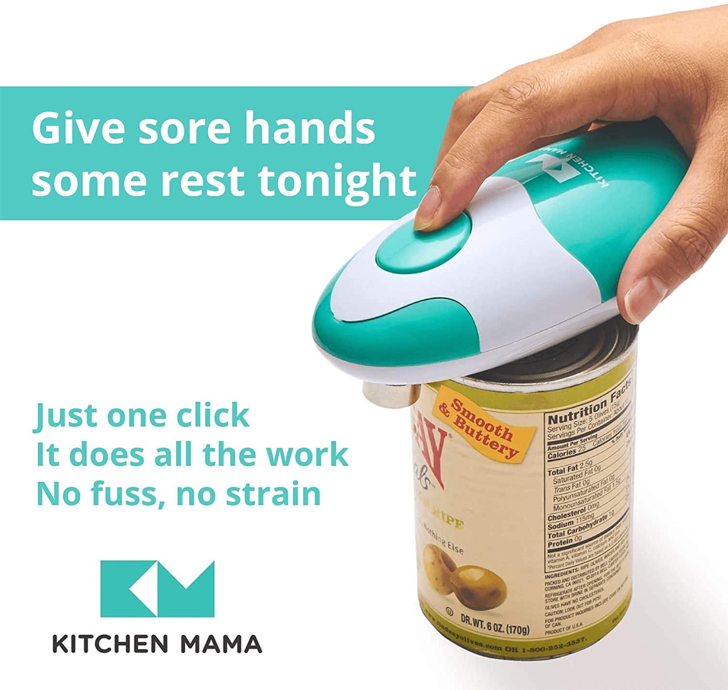 Kitchen Mama Auto Electric Can Opener: Open Your Cans with A Simple Press of Button - Automatic, Hands Free, Smooth E... - Image 2