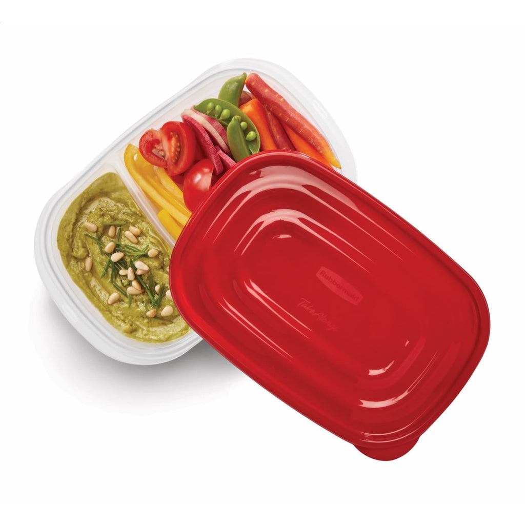 Rubbermaid Take alongs Divided Rectangular Food Storage Containers, 3.7 Cup, 3-Pack - Image 4