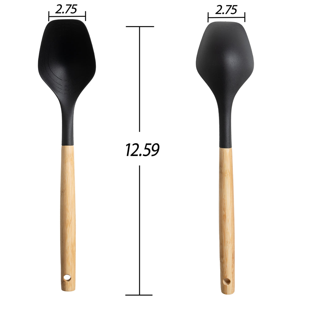 Mainstays Nylon Spoon with Bamboo Handle, Ideal for Cooking Spoon, 13in L - Image 3