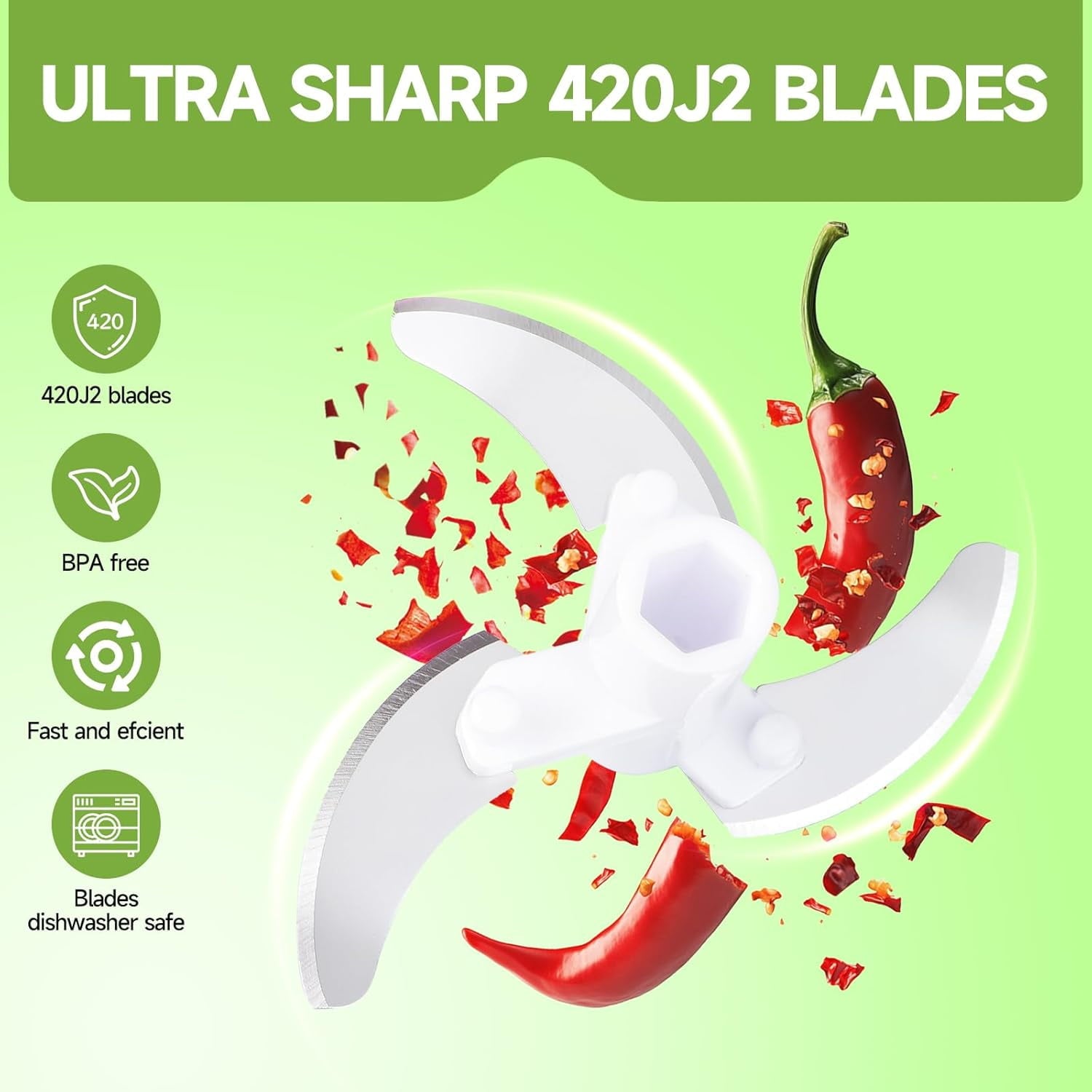 Manual Food Processor Vegetable Chopper, Portable Hand Pull String Garlic Mincer Onion Cutter for Veggies, Ginger, Fr... - Image 3