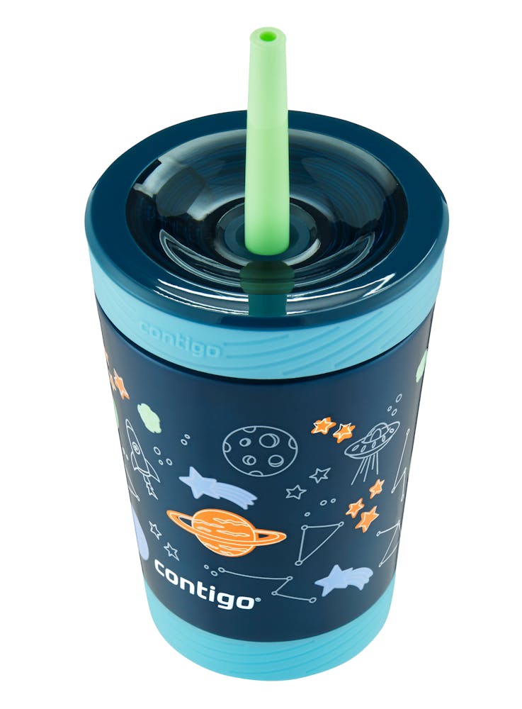 kids tumbler with straw top view