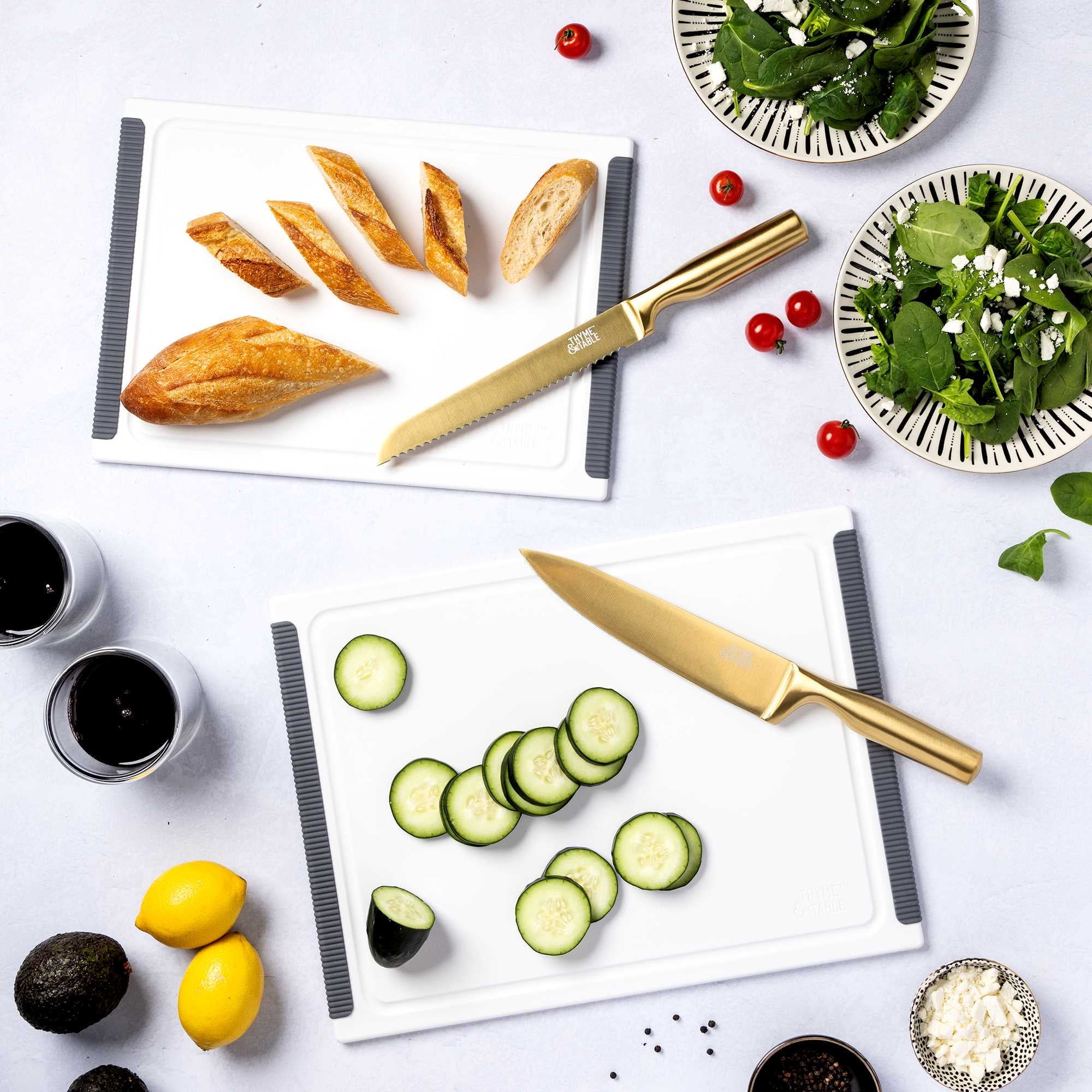 Thyme & Table 2 Piece Poly Cutting Boards White MD 10x14", LG 12x16" - Image 6