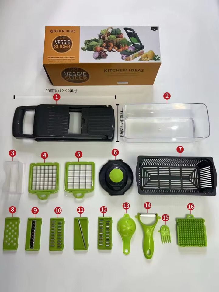 16 in 1 Multifunctional Vegetable Chopper Manual Food Chopper Vegetable Slicer Dicer Mandoline Vegetable Cutter Kitch... - Image 3