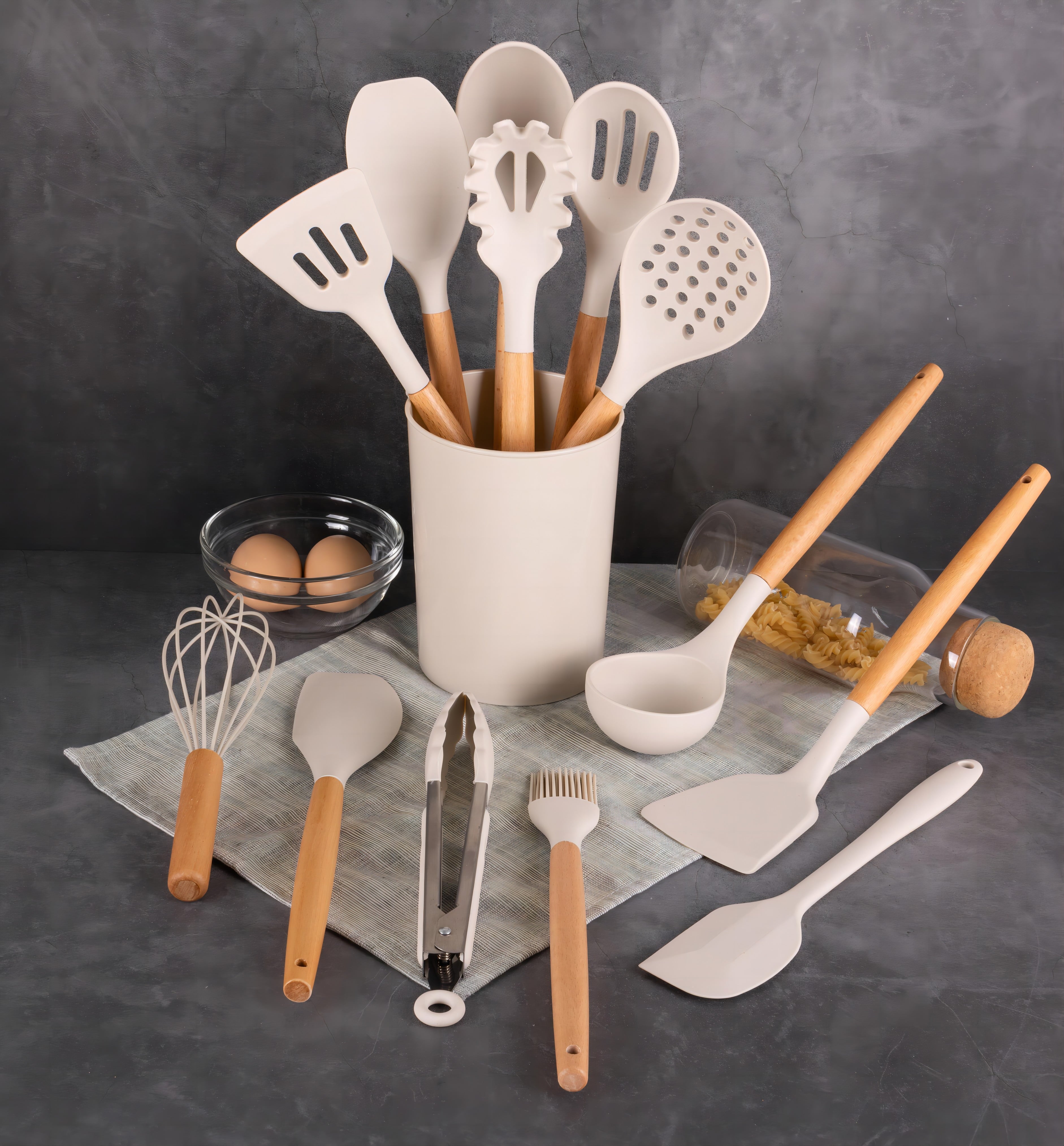 Mainstays 14pcs Cooking Utensil Set with Caddy - Image 6
