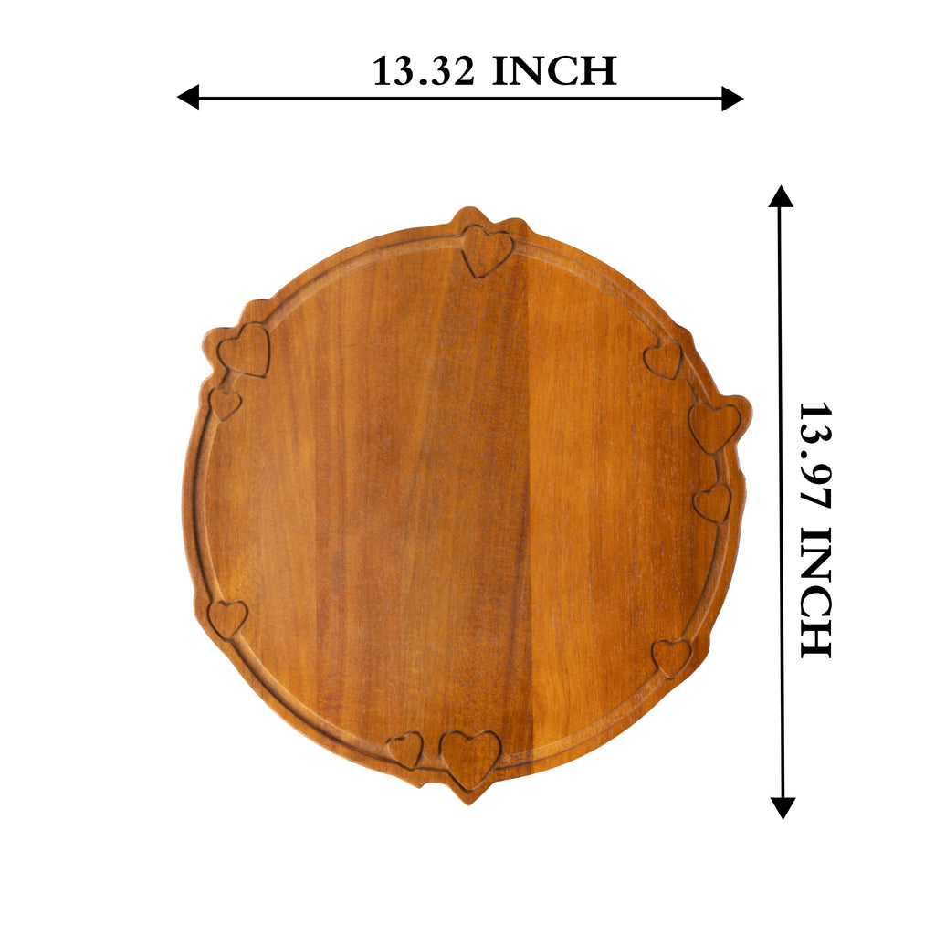 Way To Celebrate Round Wooden Charcuterie Board, Valentine's Day, Kitchen Serving, 13.32 x 13.97 x 0.59 in - Image 5