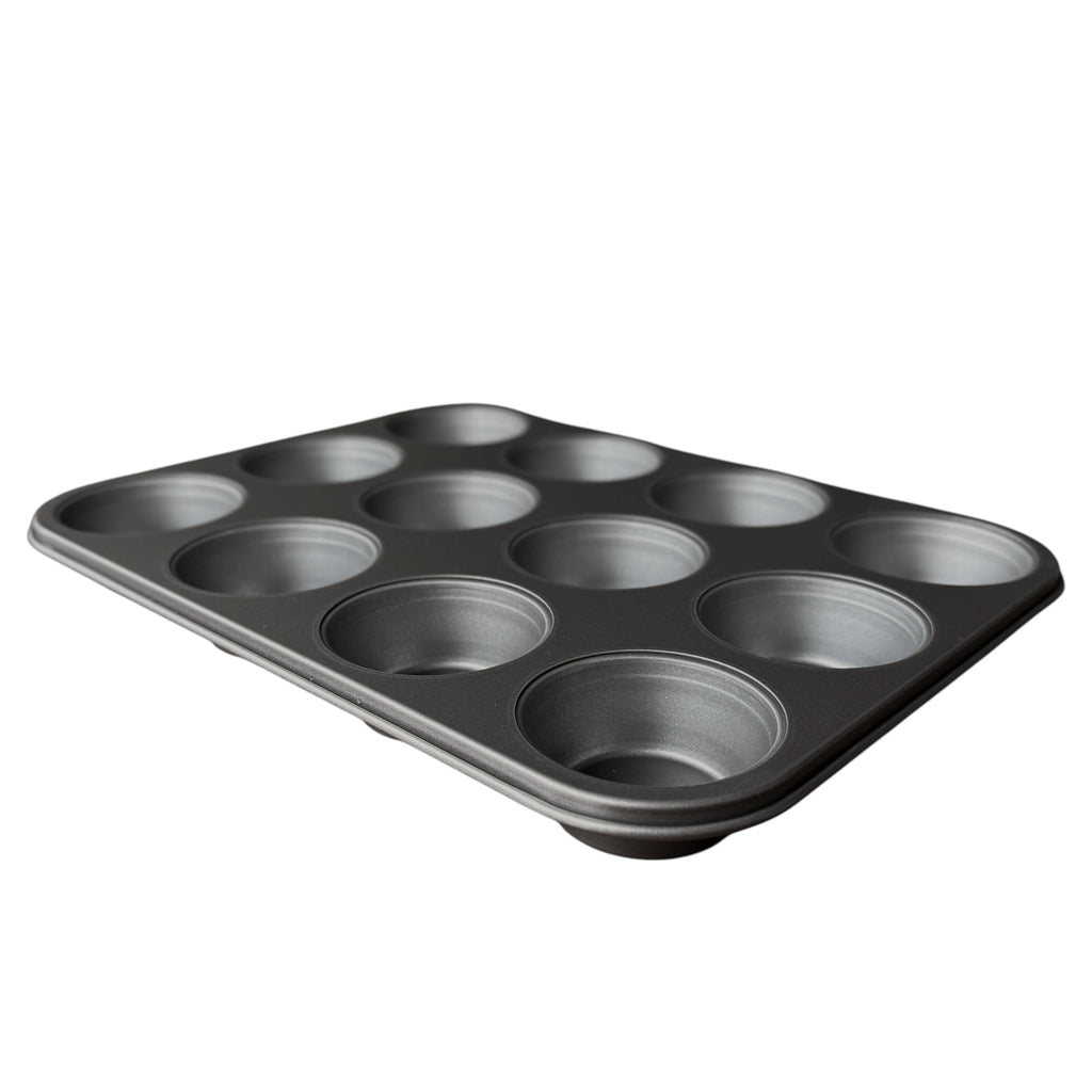 Mainstays 12-Cup Nonstick Muffin Pan, Cupcake Pan, 2.9" Diameter Cup, Gray, 1 Count - Image 2