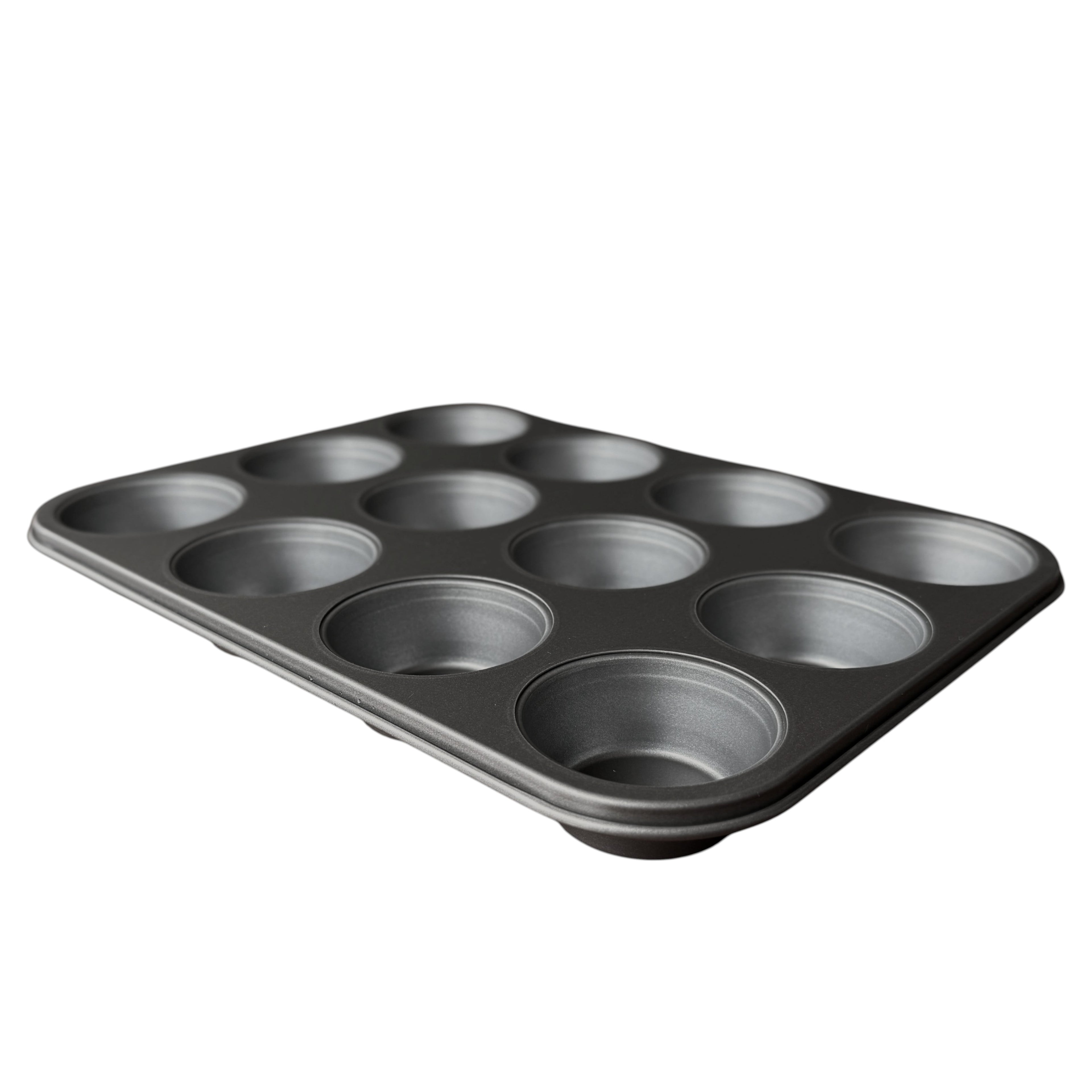 Mainstays 12-Cup Nonstick Muffin Pan, Cupcake Pan, 2.9" Diameter Cup, Gray, 1 Count - Image 2