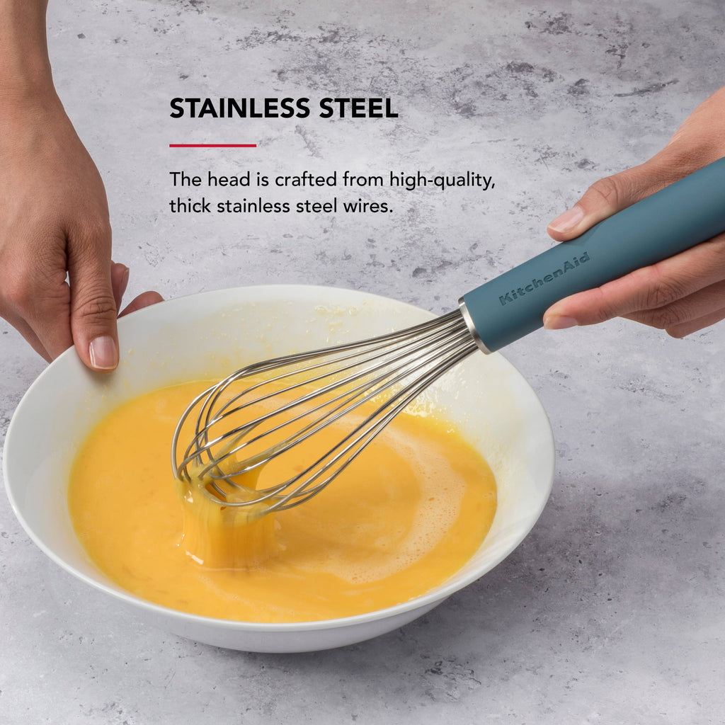 Stainless Steel Wire Kitchen Whisk with Ergonomic Handle, Agave - Image 3
