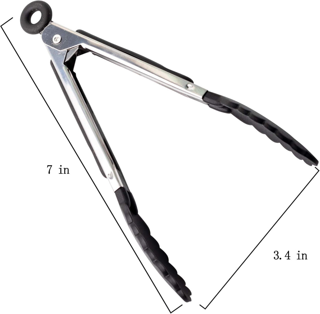 GMZW 6 Pcs Mini Silicone Tongs, 7 Inch Small Serving Kitchen Tongs, with Silicone Tips Christmas Party, Supplies for ... - Image 3