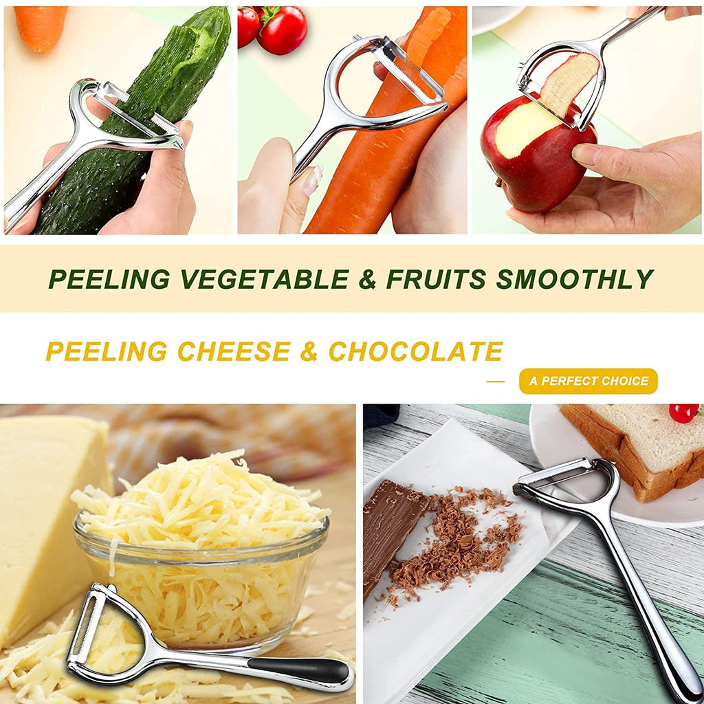 Vegetable Peelers Set – 2 Pack for Kitchen, Apple, Fruit, Carrot, Veggie, Potatoes Peeler, Y-Shaped and Swivel Stainl... - Image 6