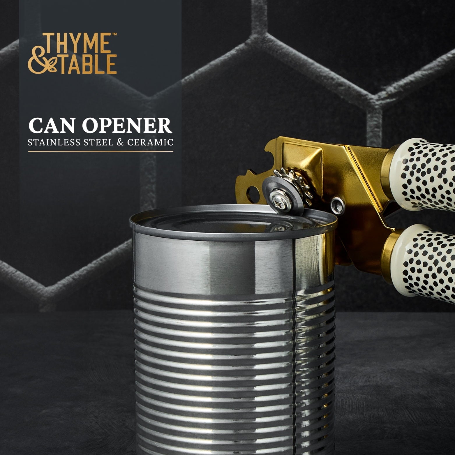 Thyme & Table Can Opener with Ceramic Dot Handle - Image 3