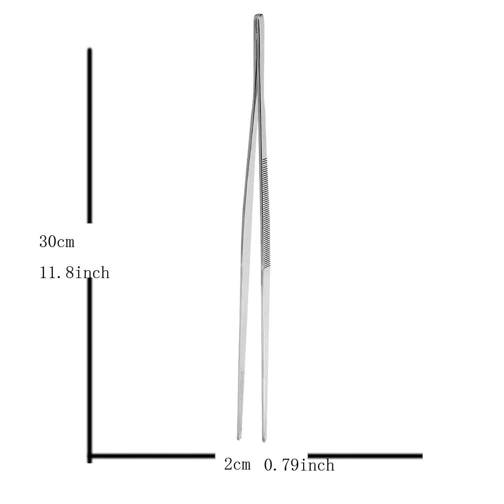 XJGHHSY Kitchen Cooking tongs Tweezers -12" Stainless Steel Kitchen Utensils,Metal Fine Tweezers tongs with Precision... - Image 3