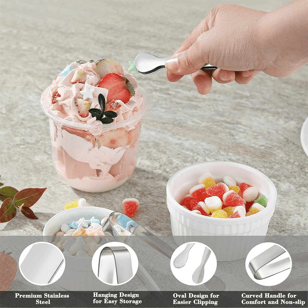 6PCS Mini Small Tiny Tongs, 4.25Inch Stainless Steel Small Tongs for Serving Food, Kitchen 304stainless Steel - Image 3
