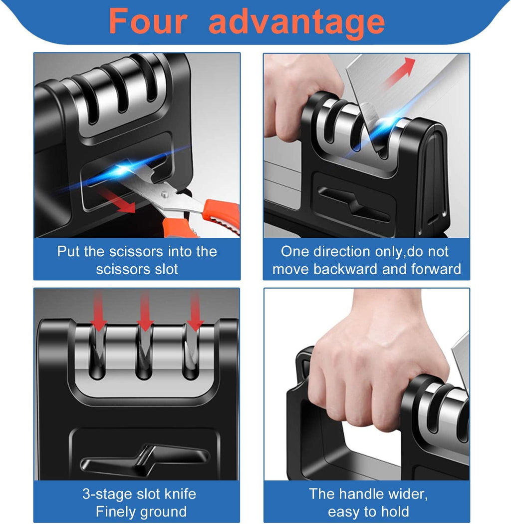 Hottest Knife Sharpener,4-in-1 Kitchen Chef Knife and Scissors Sharpener, Professional Diamond Rods Expertly Sharpen ... - Image 2