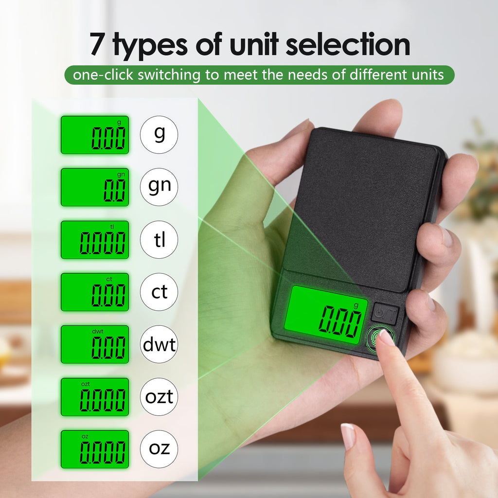Digital Mini Pocket Scale, Gram Jewelry Gold Scale 1000g*0.01,Kitchen Food Scale Black for Power Gold Coin - Image 4