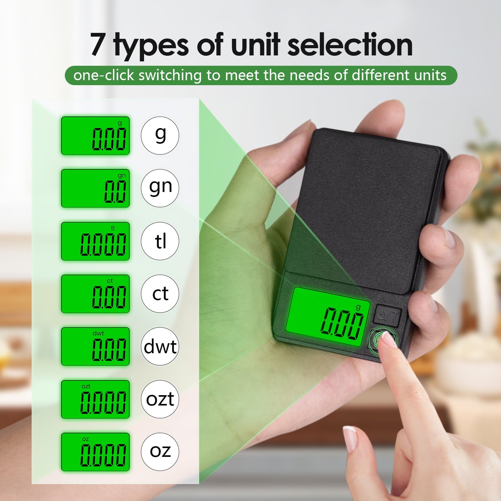 Digital Mini Pocket Scale, Gram Jewelry Gold Scale 1000g*0.01,Kitchen Food Scale Black for Power Gold Coin - Image 4