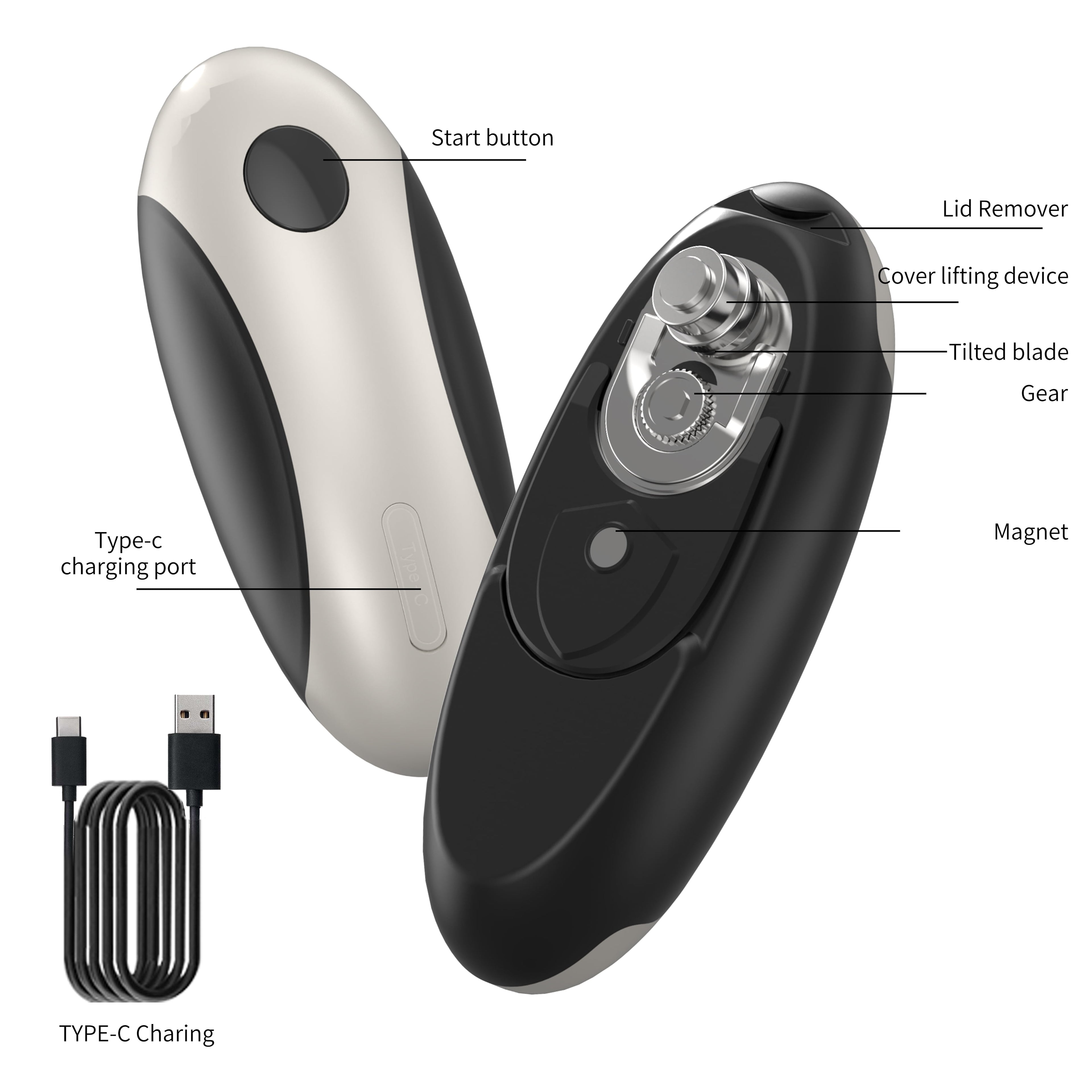 MSAS Electric Can Opener - USB Rechargeable Automatic Opener, Hands-Free Safe Design for All Can Sizes, Smooth Edge K... - Image 5