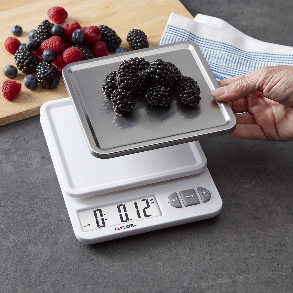 Taylor 11lb Digital Kitchen Scale and Food Scale with Removable Stainless Steel Tray Cooking, Baking, Meal Prepping W... - Image 5