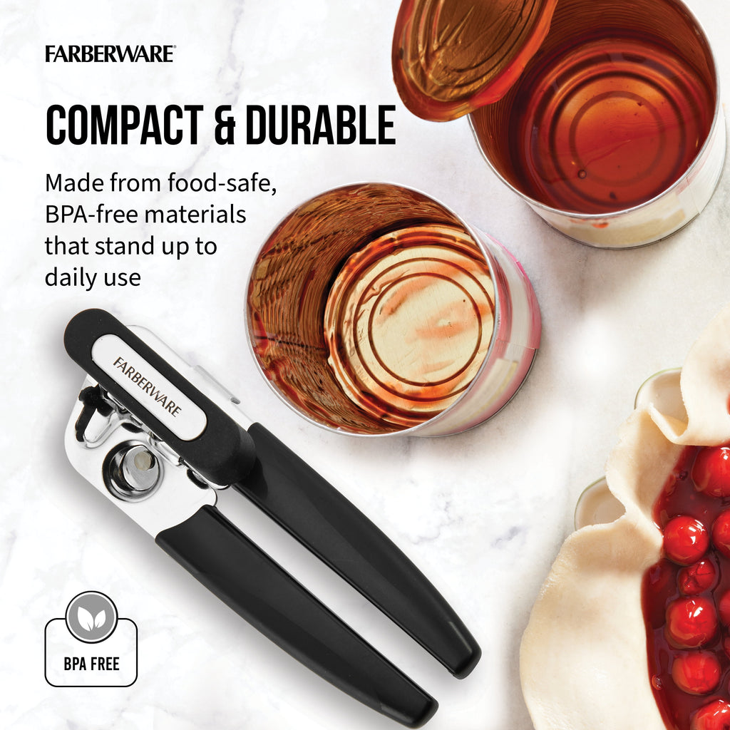 Pro Stainless Steel Portable Can Opener with Black Handle - Image 3