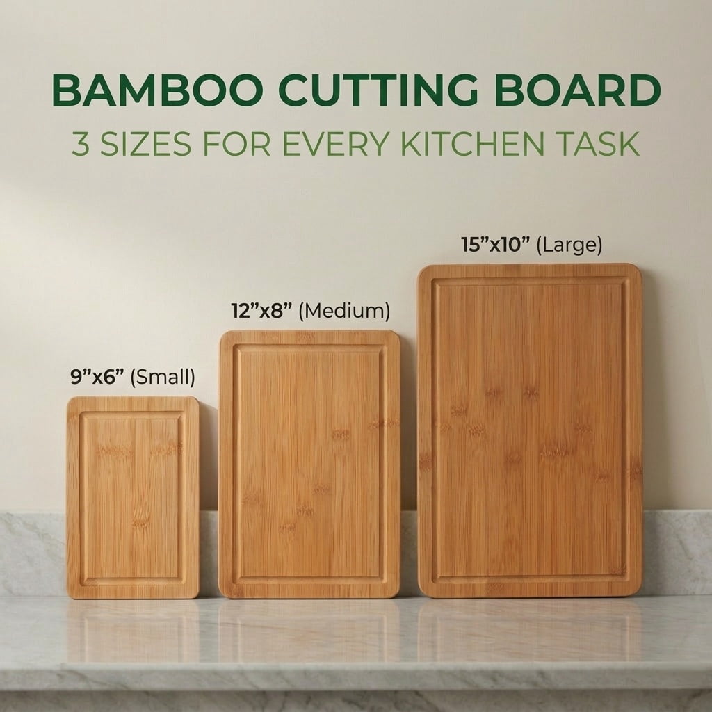 BEINGMATE Care Bamboo Cutting Board, Durable Wood Cutting Boards for Kitchen with Deep Juice Grooves & Built-in Handl... - Image 3