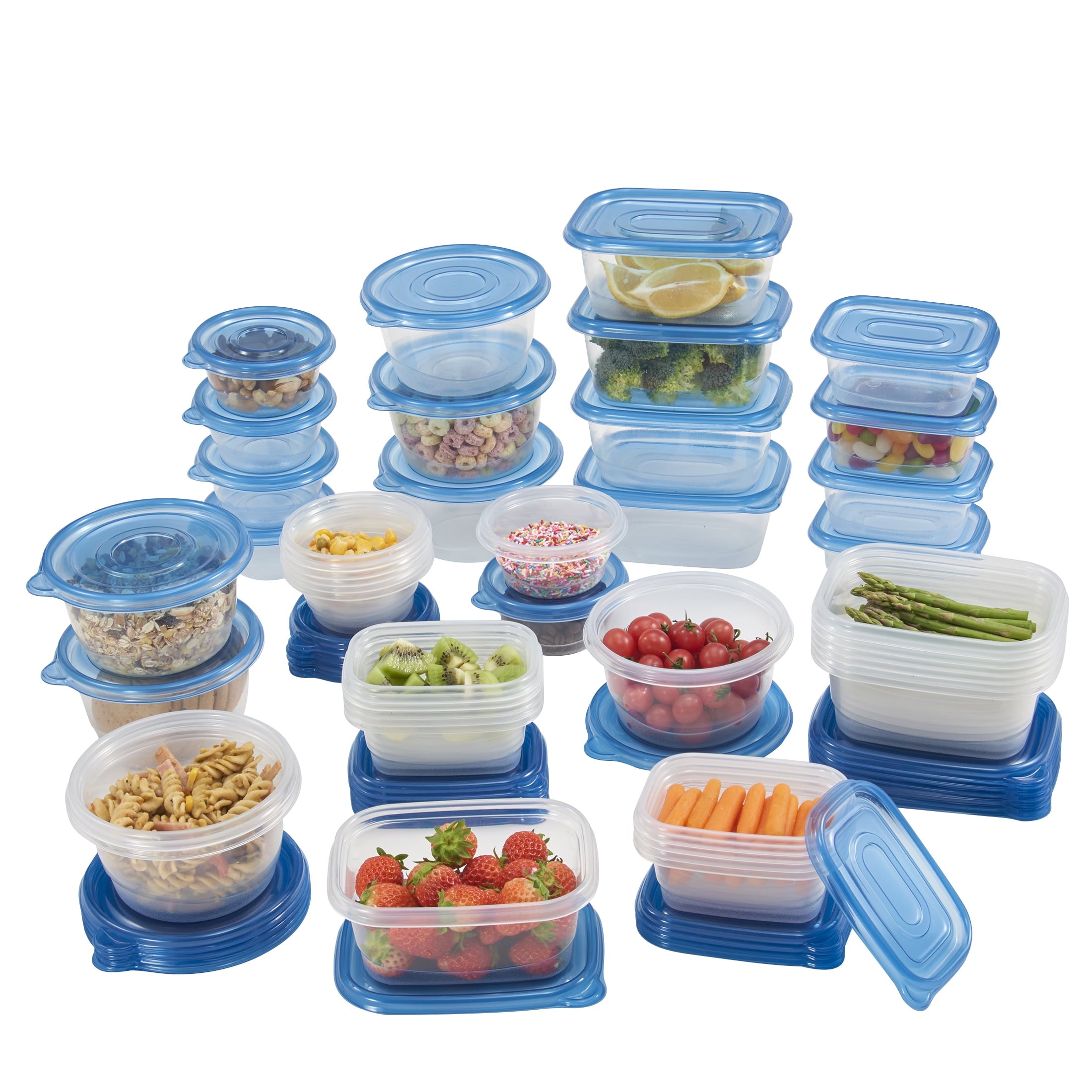 Mainstays Semi Durable 92pc Plastic Food Storage Container set, Ideal Use for Refrigeration Storage and Organization,... - Image 4