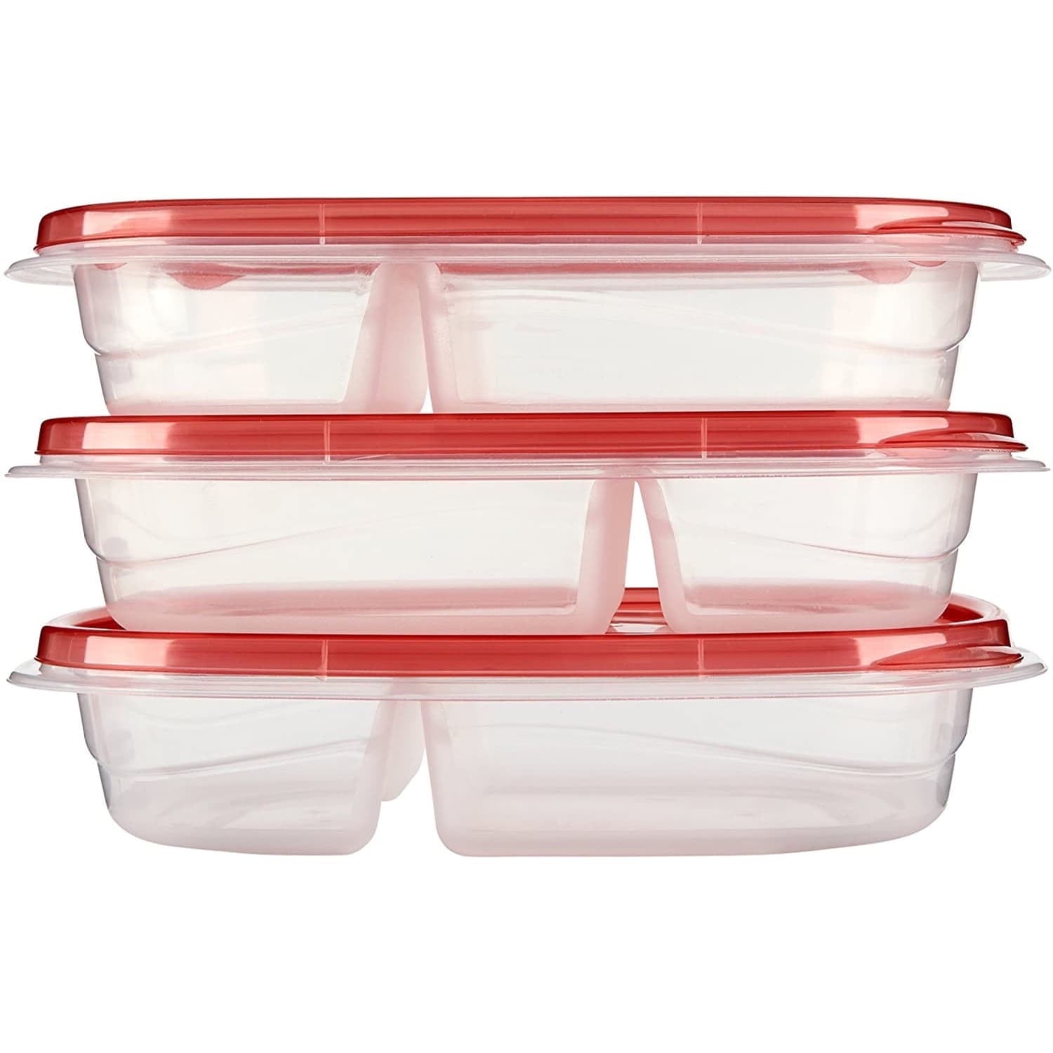 Rubbermaid Take alongs Divided Rectangular Food Storage Containers, 3.7 Cup, 3-Pack - Image 2