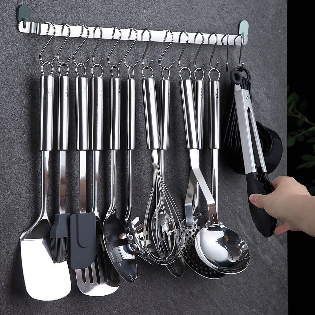ReaNea Kitchen Utensils Set 37 Pieces, Stainless Steel Cooking Utensils Set, Kitchen Gadgets Cookwarewith Hooks For H... - Image 4