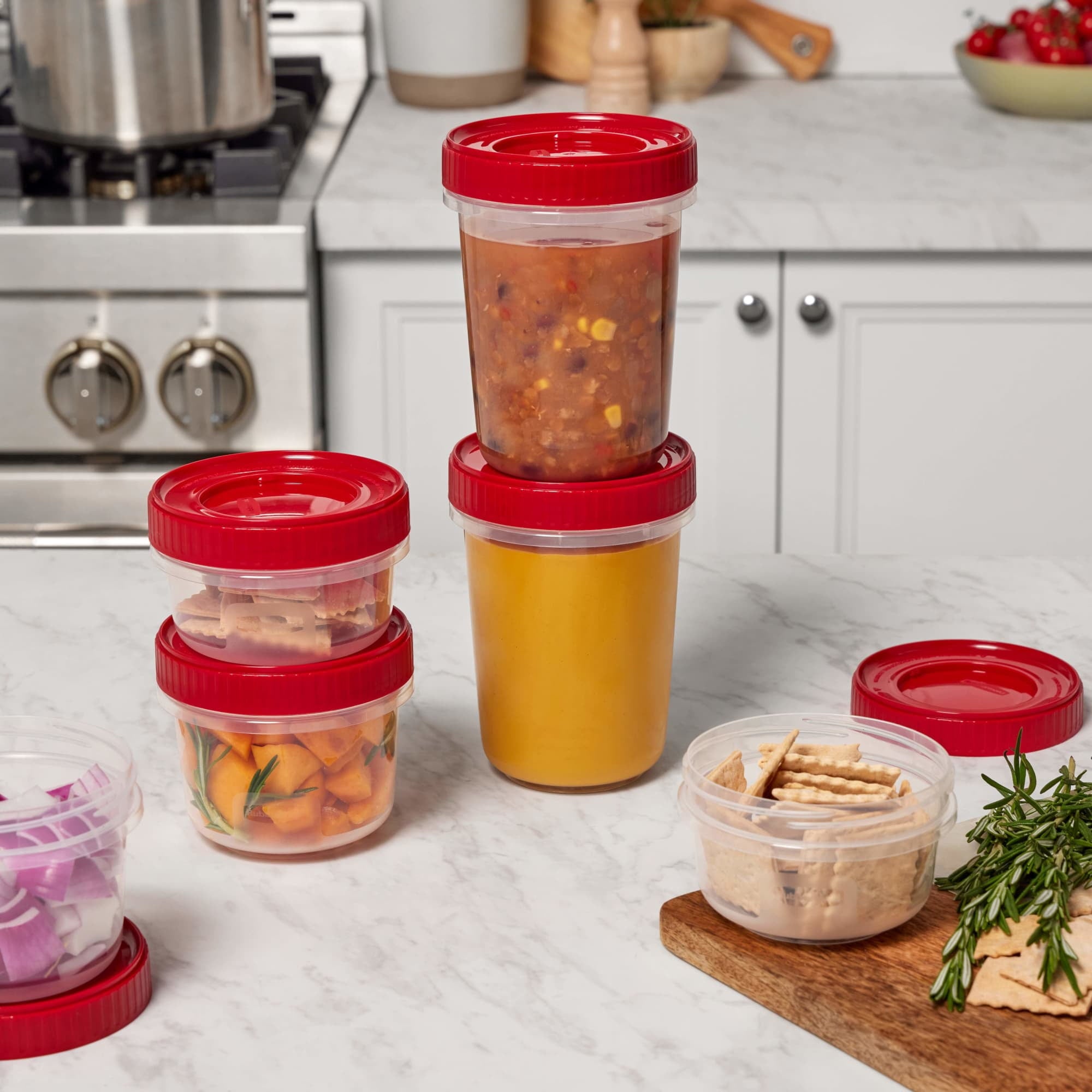 Rubbermaid Takealongs 12 Piece Food Storage Set, Red - Image 3