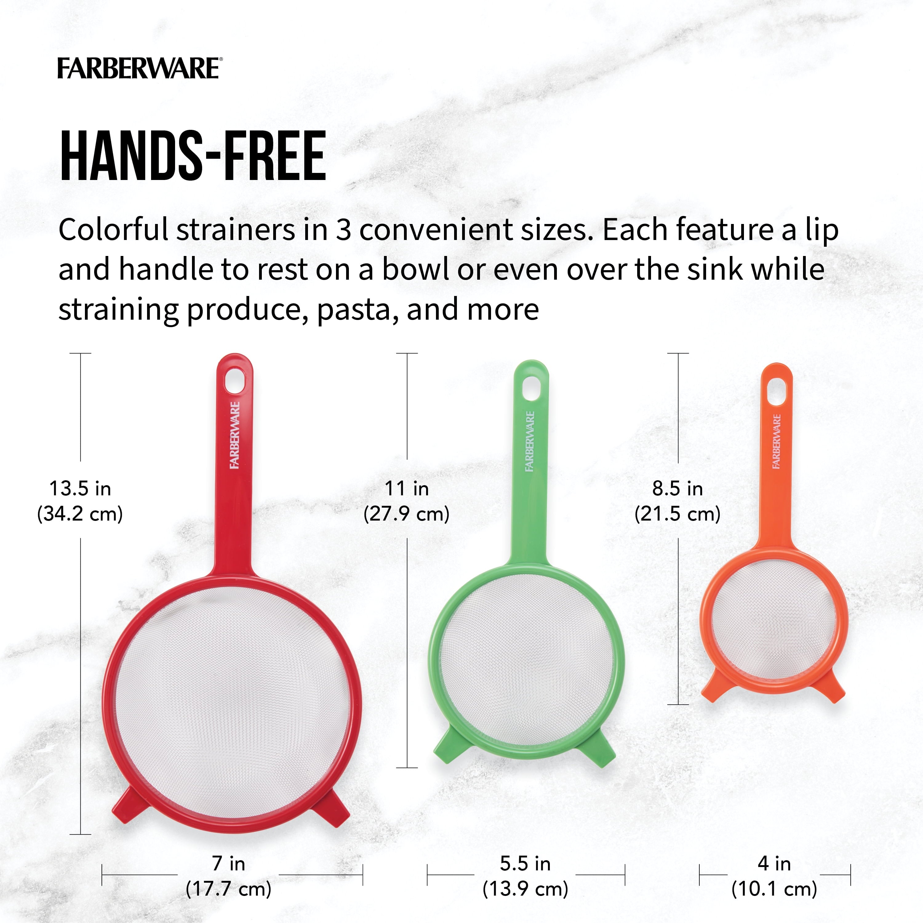 Professionals Red, Green & Orange Strainer Set of 3 - Image 3