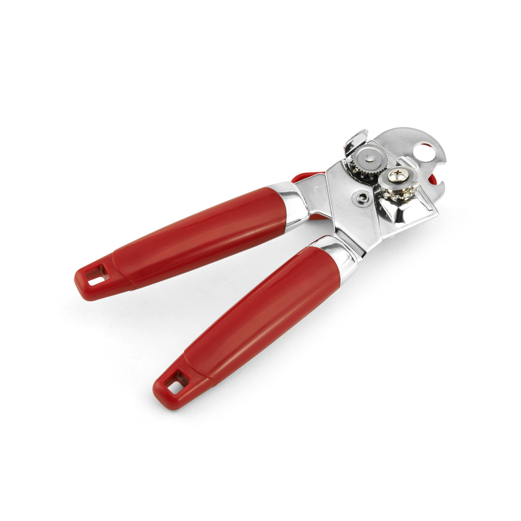 Professional Can Opener with Built-in Bottle Opener in Red - Image 6