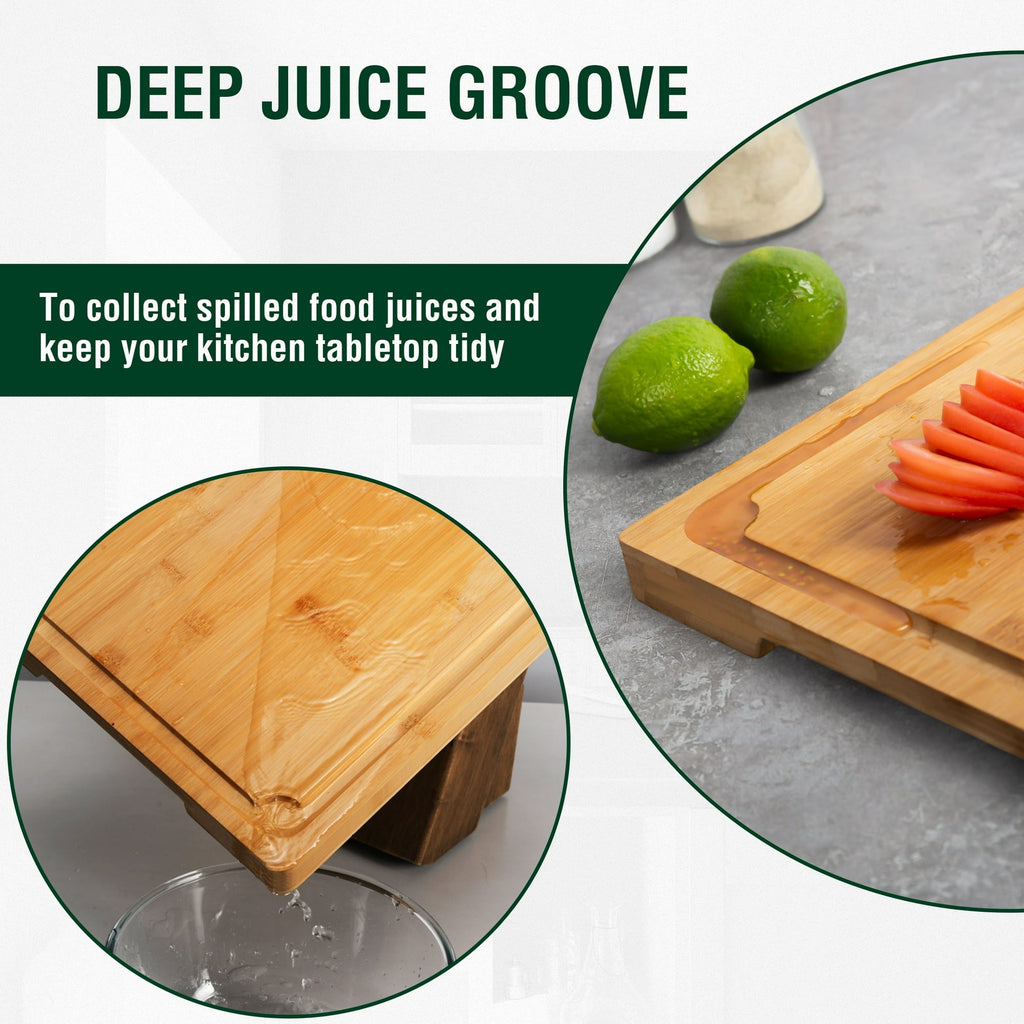Empune 30 x 20 Extra Large Bamboo Cutting Board, Wooden Chopping Board for Kitchen, Stove Top Cover Large Charcuterie... - Image 4