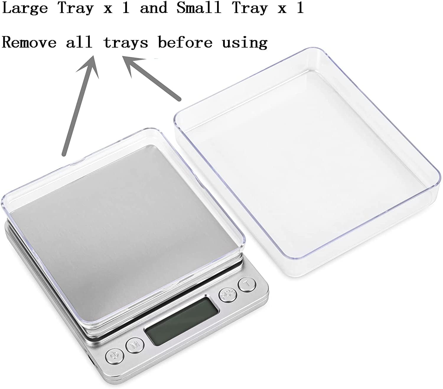 500g/ 0.01g Small Pocket Jewelry Scale, Digital Kitchen Scale with 2 Trays, Stainless Steel Gram Scales Weight Gram a... - Image 3