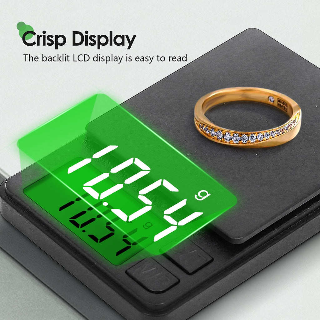 Digital Mini Pocket Scale, Gram Jewelry Gold Scale 1000g*0.01,Kitchen Food Scale Black for Power Gold Coin - Image 2
