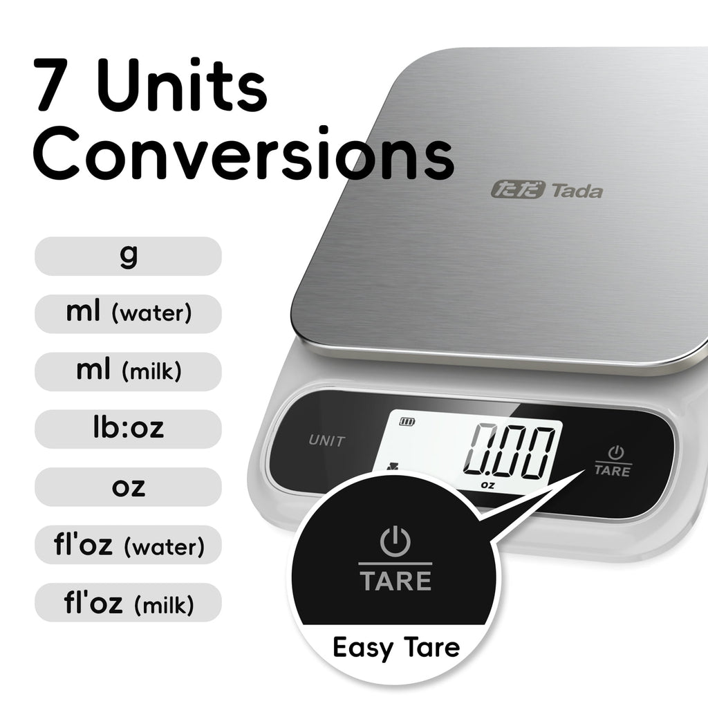 Tada 22 lb Food Kitchen Digital Scale with 0.05oz Precision IPX6 Waterproof, Type-C Charging, Ounces and Grams for We... - Image 5