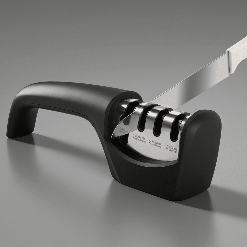Behome 4-in-1 Knife Sharpener, 4-Stage Knife Sharpener Helps Sharpen, Honing, Polish Blades, kitchen Manual knife Sha...