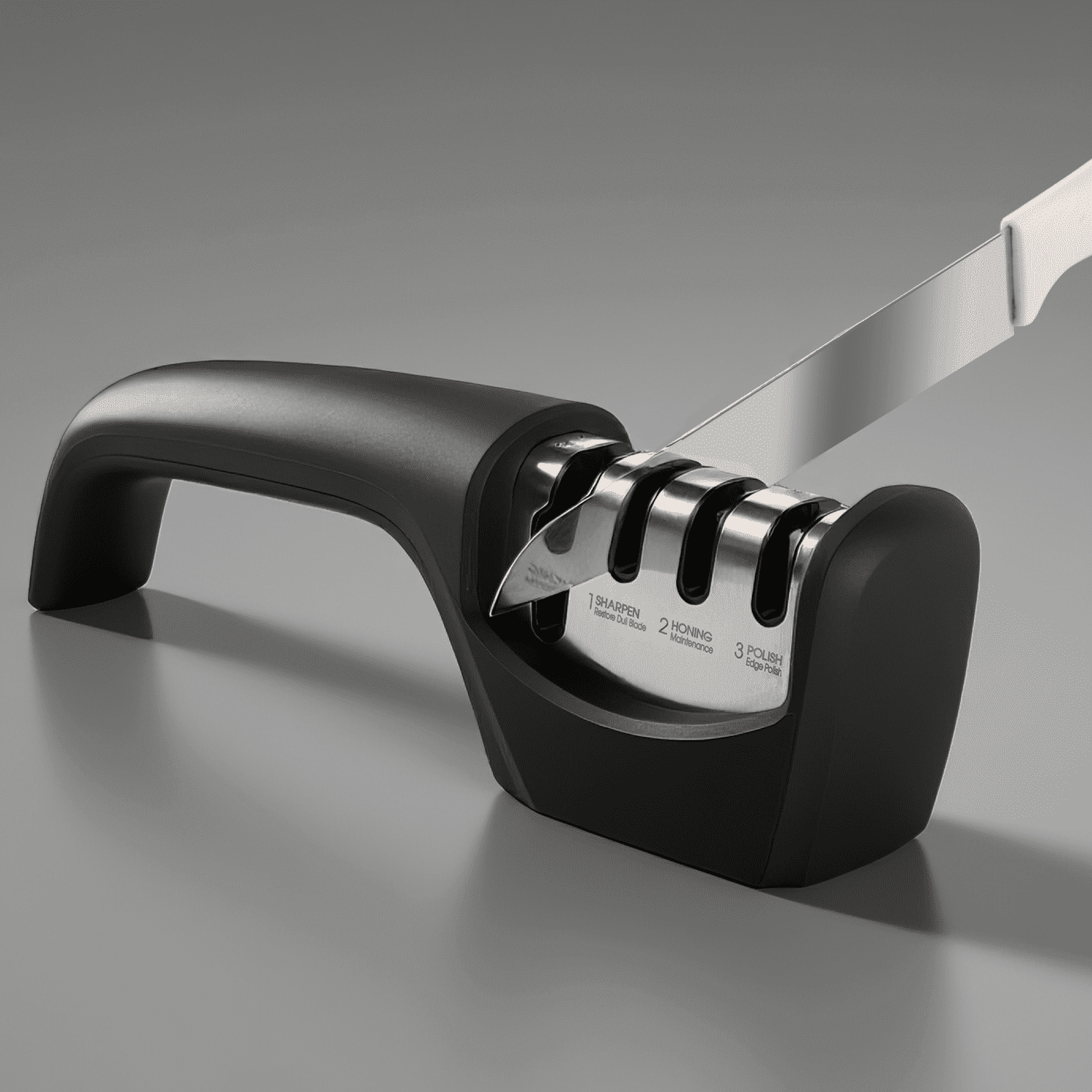 Behome 4-in-1 Knife Sharpener, 4-Stage Knife Sharpener Helps Sharpen, Honing, Polish Blades, kitchen Manual knife Sha...