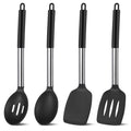 sixwipe Silicone Cooking Spatulas and Spoons, 4 Pack Heat Resistant Silicone Cooking Utensils Set, Non-stick Large Ki...